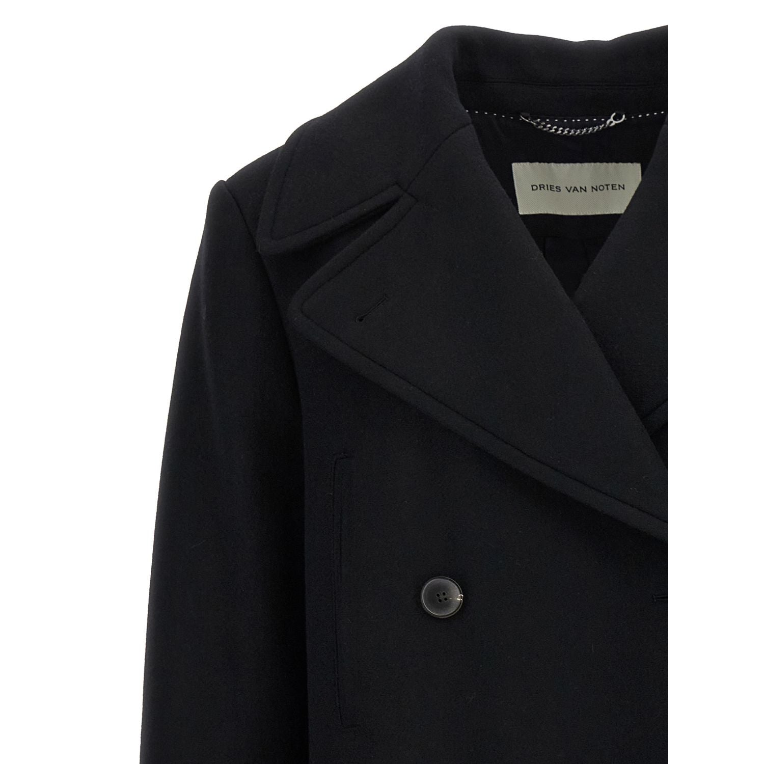 Dries Van Noten Black Wool Coat