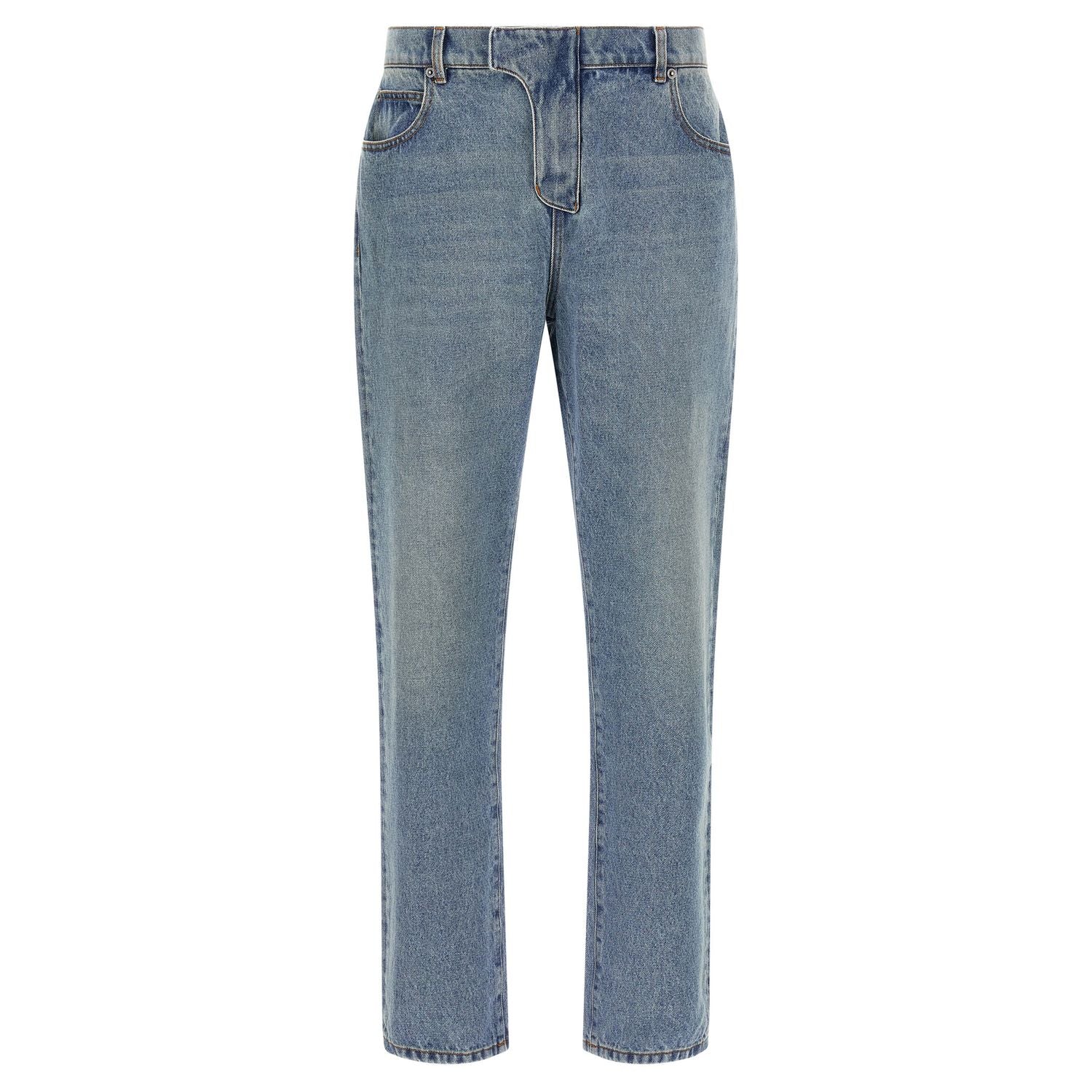 Balmain Blue Cotton Jeans Denim
