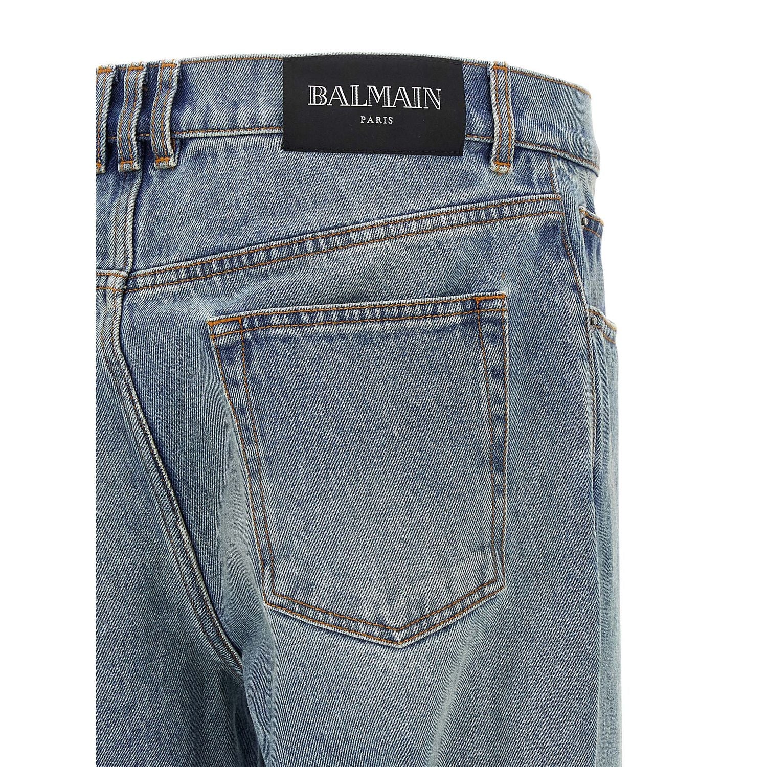 Balmain Blue Cotton Jeans Denim