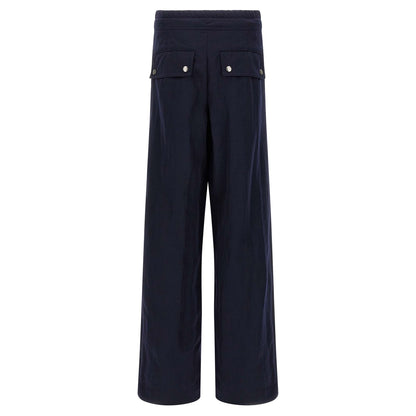 Dries Van Noten Blue Nylon Casual Pants