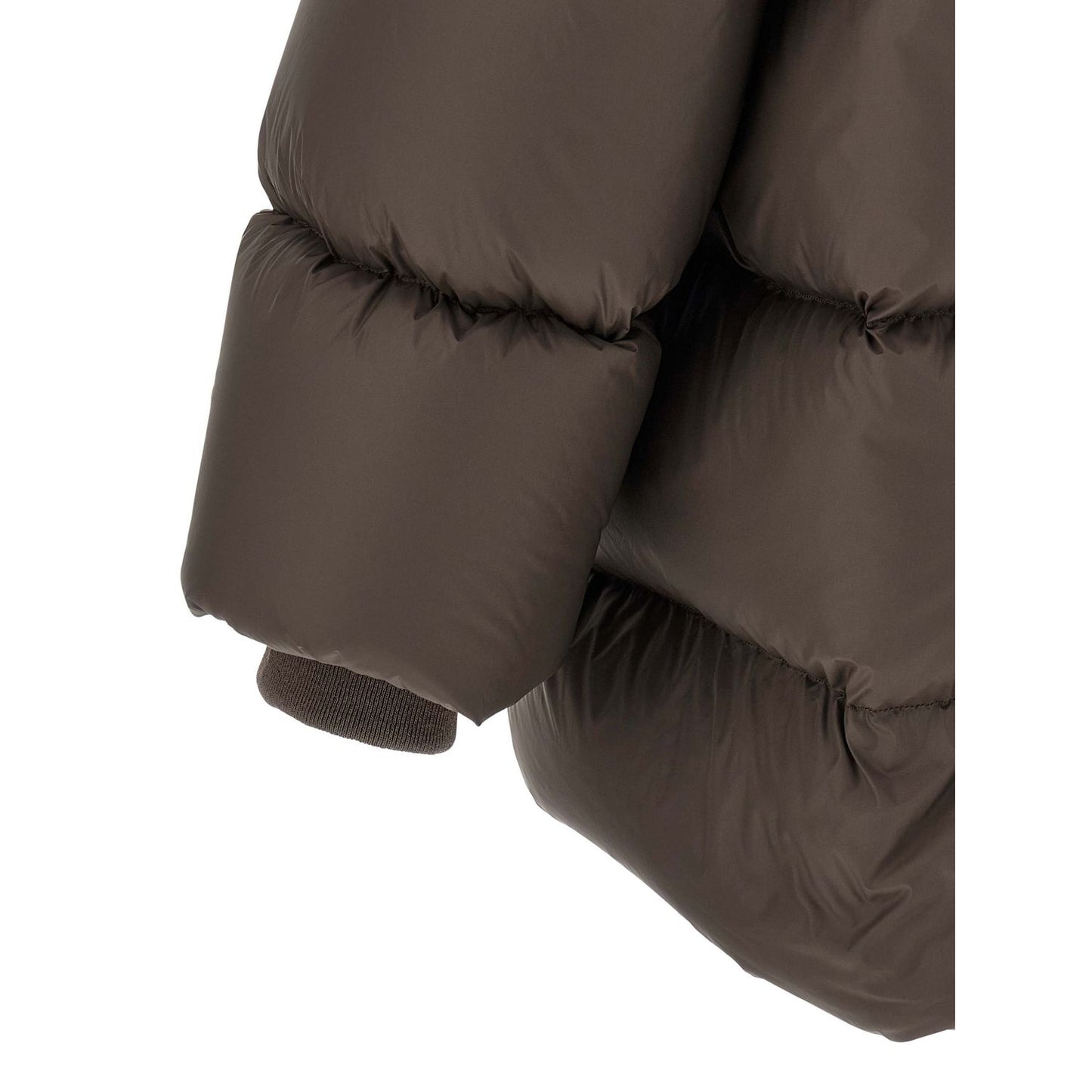 Rick Owens Brown Nylon Full-Length Jacket