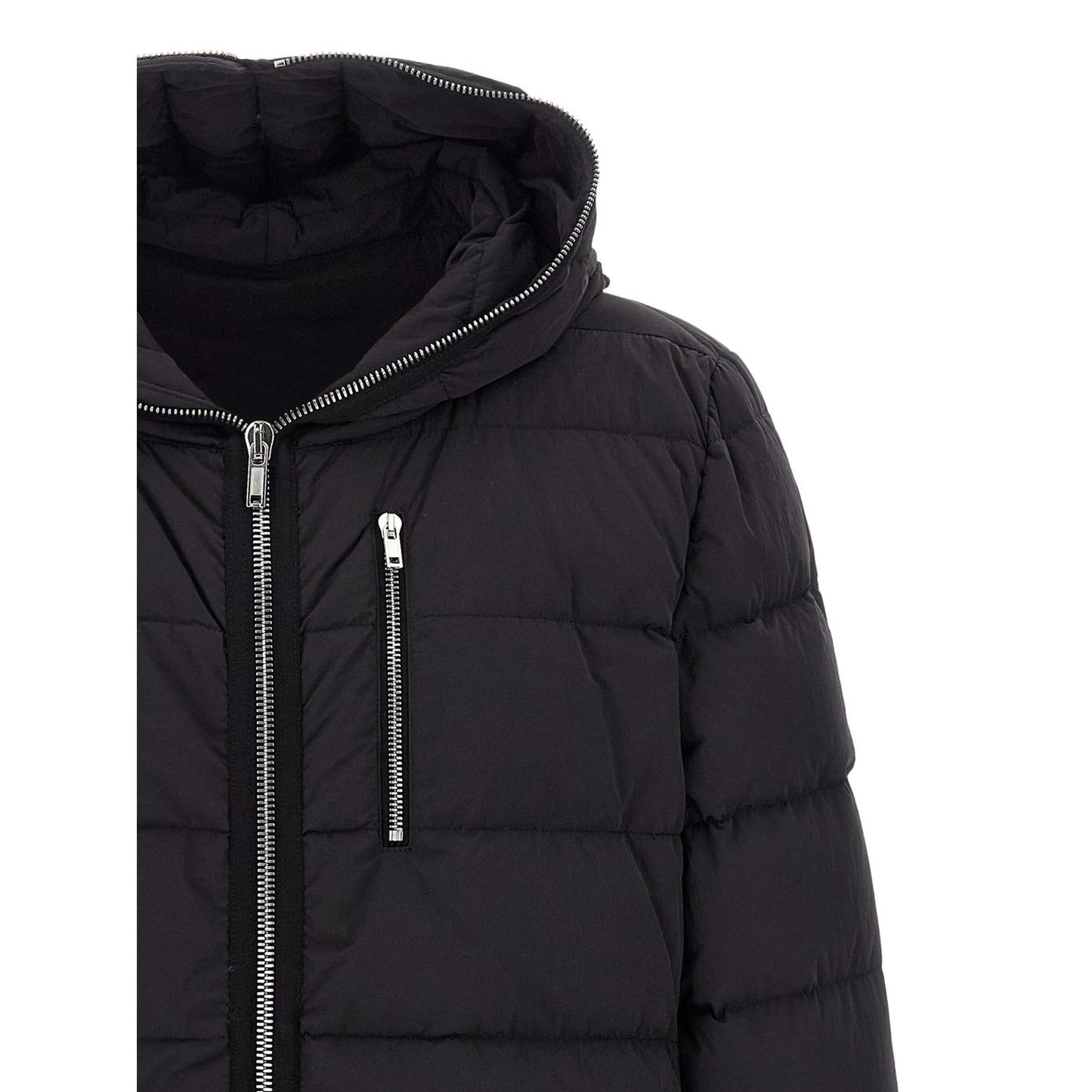 Rick Owens Black Nylon Full-Length Jacket