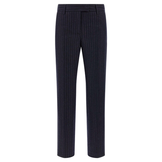 Alberto Biani Blue Virgin Wool Dress Pants