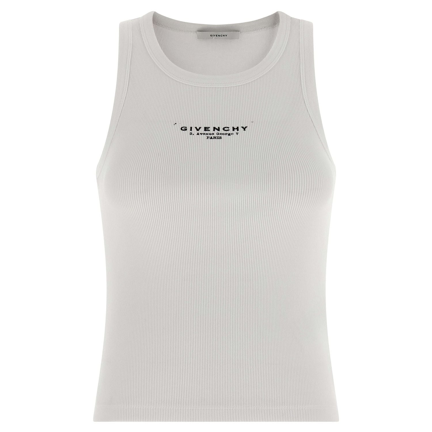 Givenchy White Cotton Sleeveles T-Shirt
