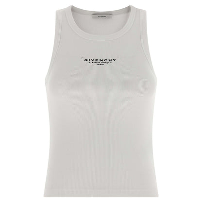 Givenchy White Cotton Sleeveles T-Shirt