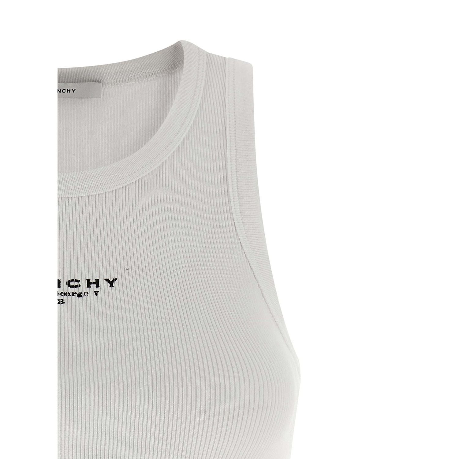 Givenchy White Cotton Sleeveles T-Shirt