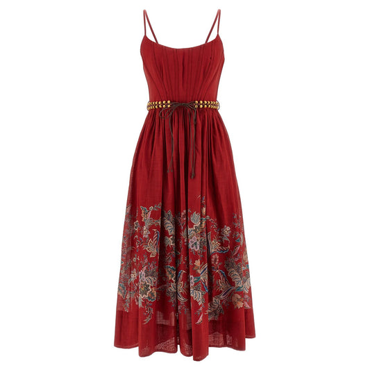 Zimmermann Red Cotton Midi Dress