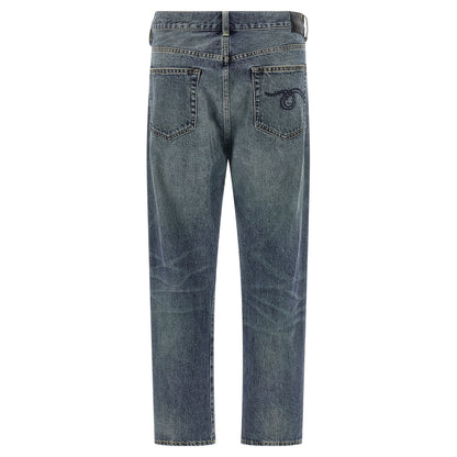 R13 Blue Cotton Straight-Leg Jeans