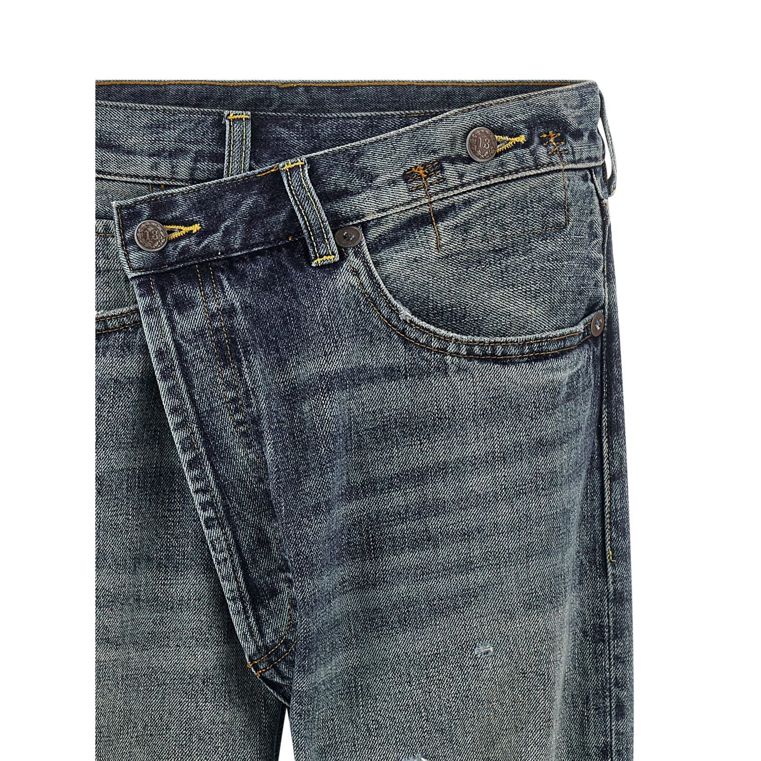 R13 Blue Cotton Straight-Leg Jeans
