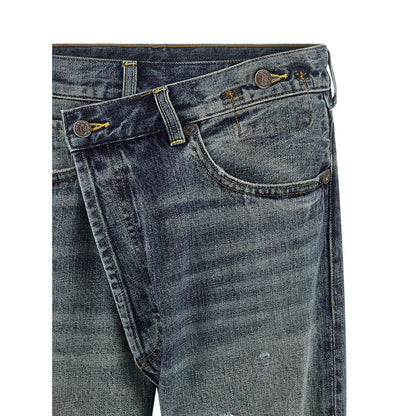 R13 Blue Cotton Straight-Leg Jeans