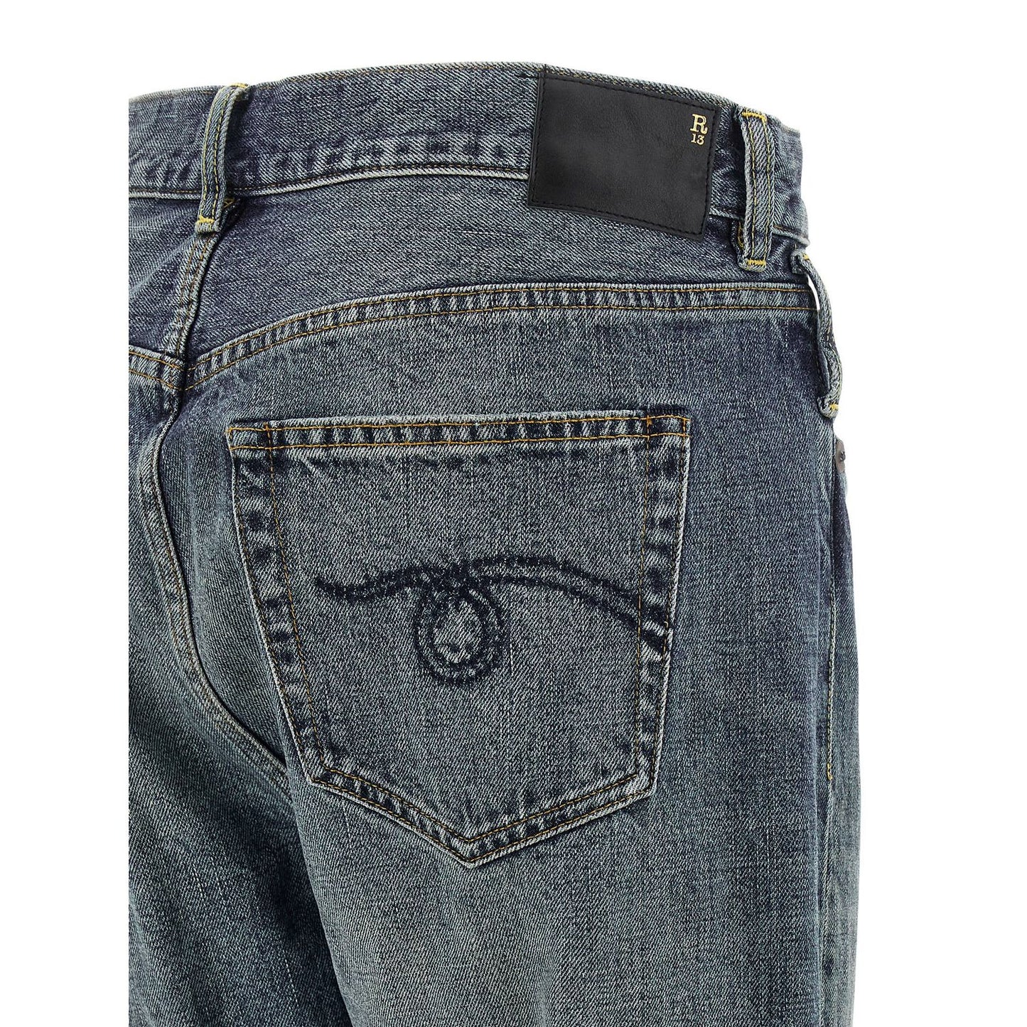 R13 Blue Cotton Straight-Leg Jeans