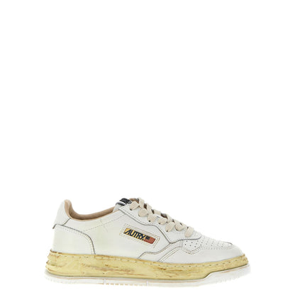 Autry White Goatskin Chunky Sneakers