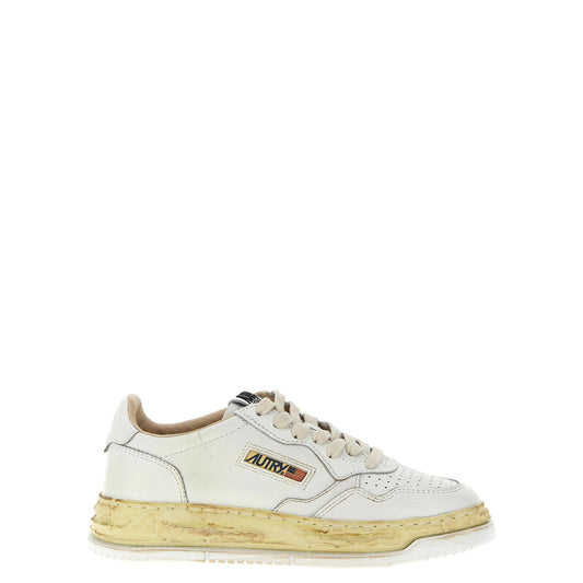 Autry White Goatskin Chunky Sneakers