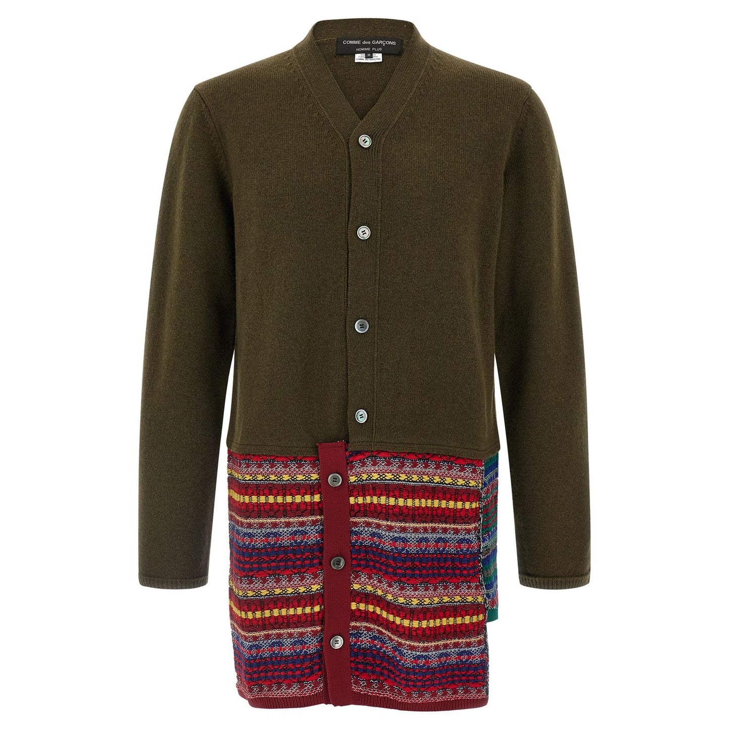 Comme Des Garçons Bicolor Wool Cardigan