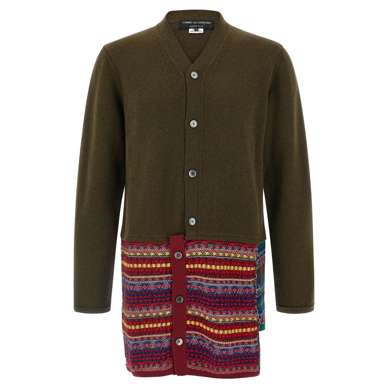 Comme Des Garçons Bicolor Wool Cardigan