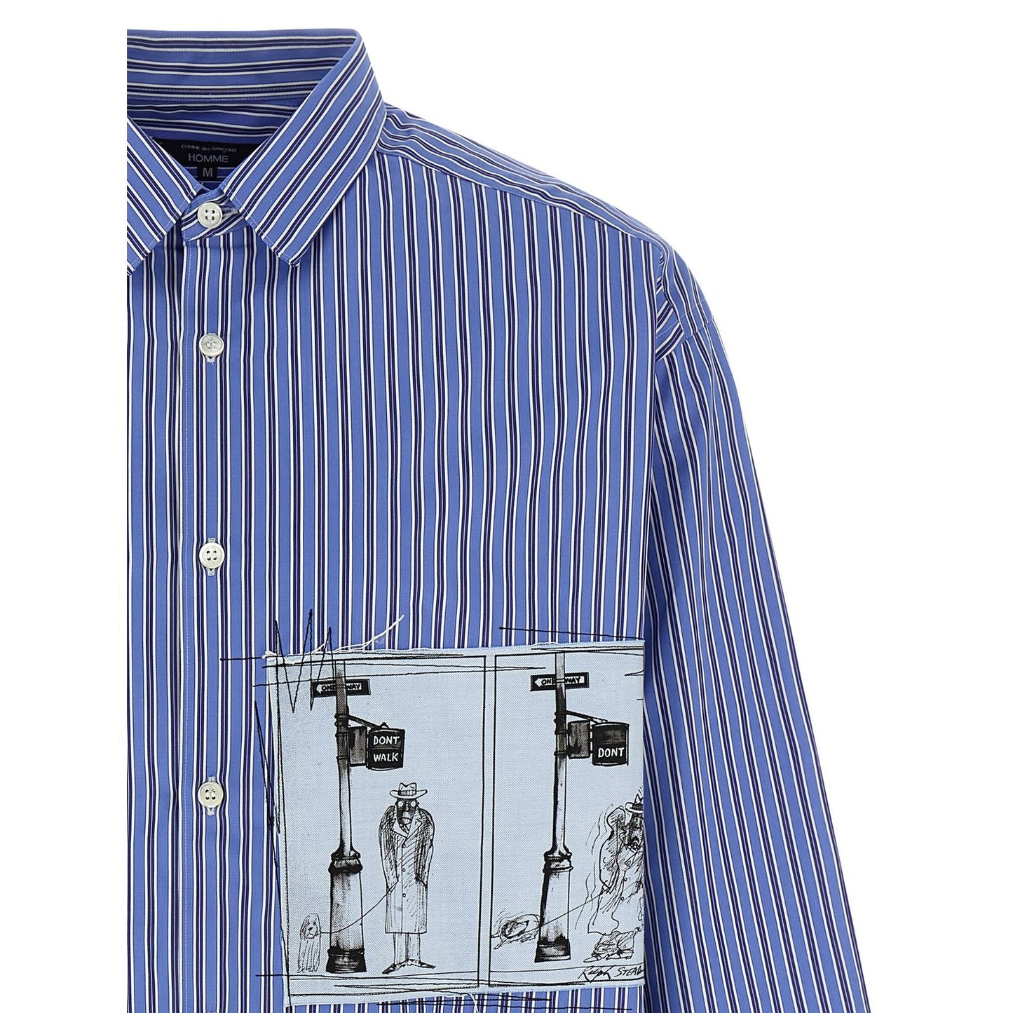 Comme Des Garçons Blue Cotton Blouse