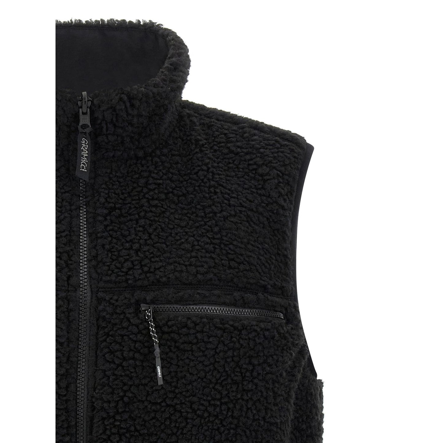 Gramicci Black Polyester Sleeveless Jacket