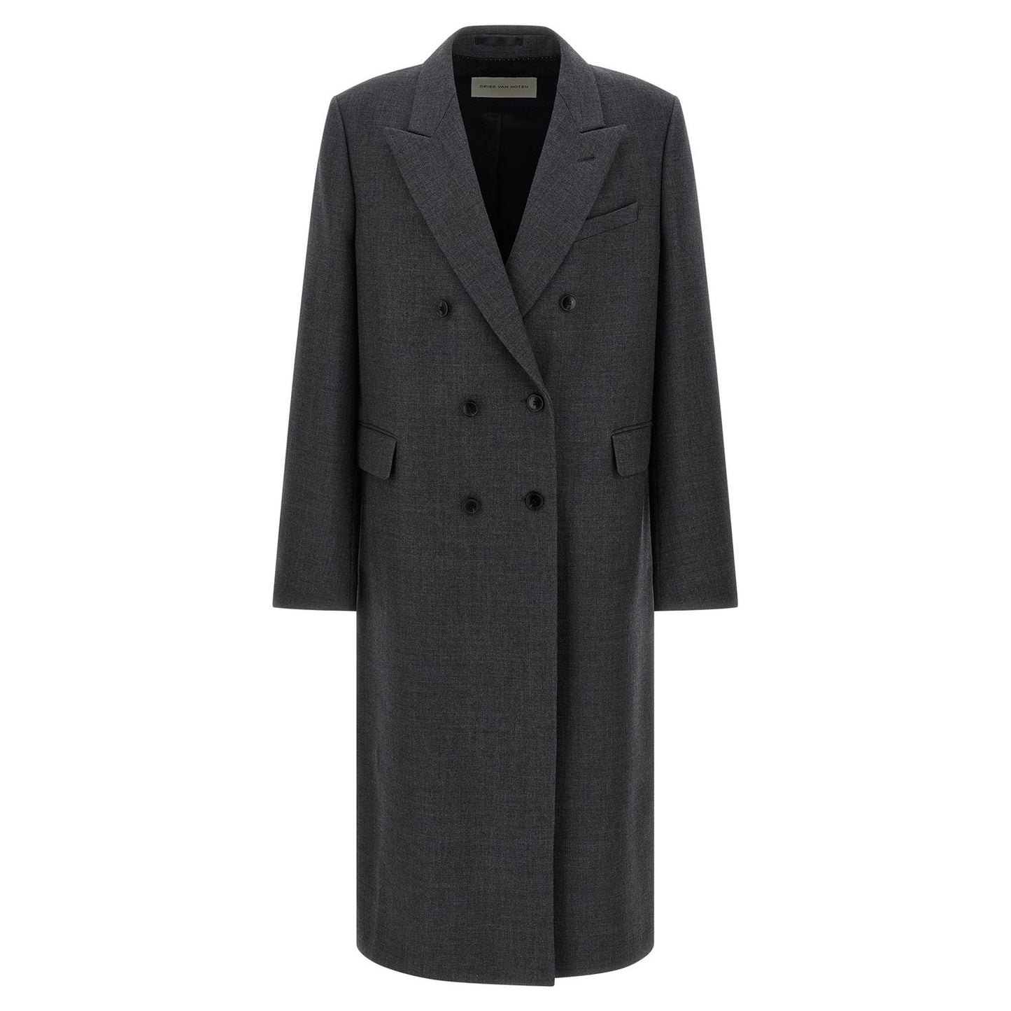 Dries Van Noten Gray Wool Coat