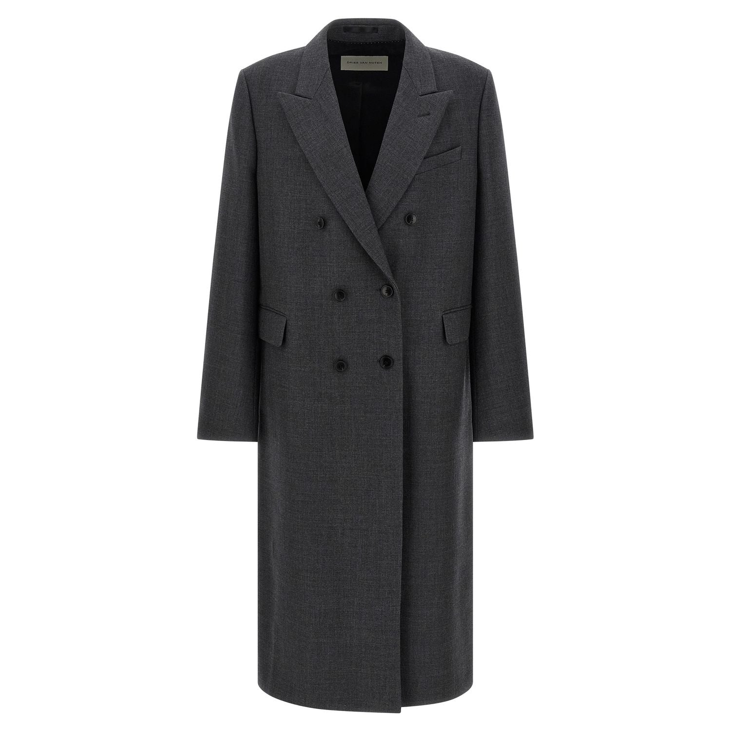 Dries Van Noten Gray Wool Coat