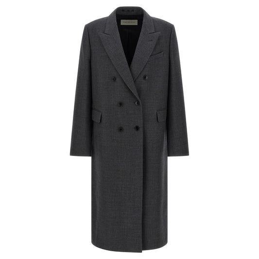 Dries Van Noten Gray Wool Coat