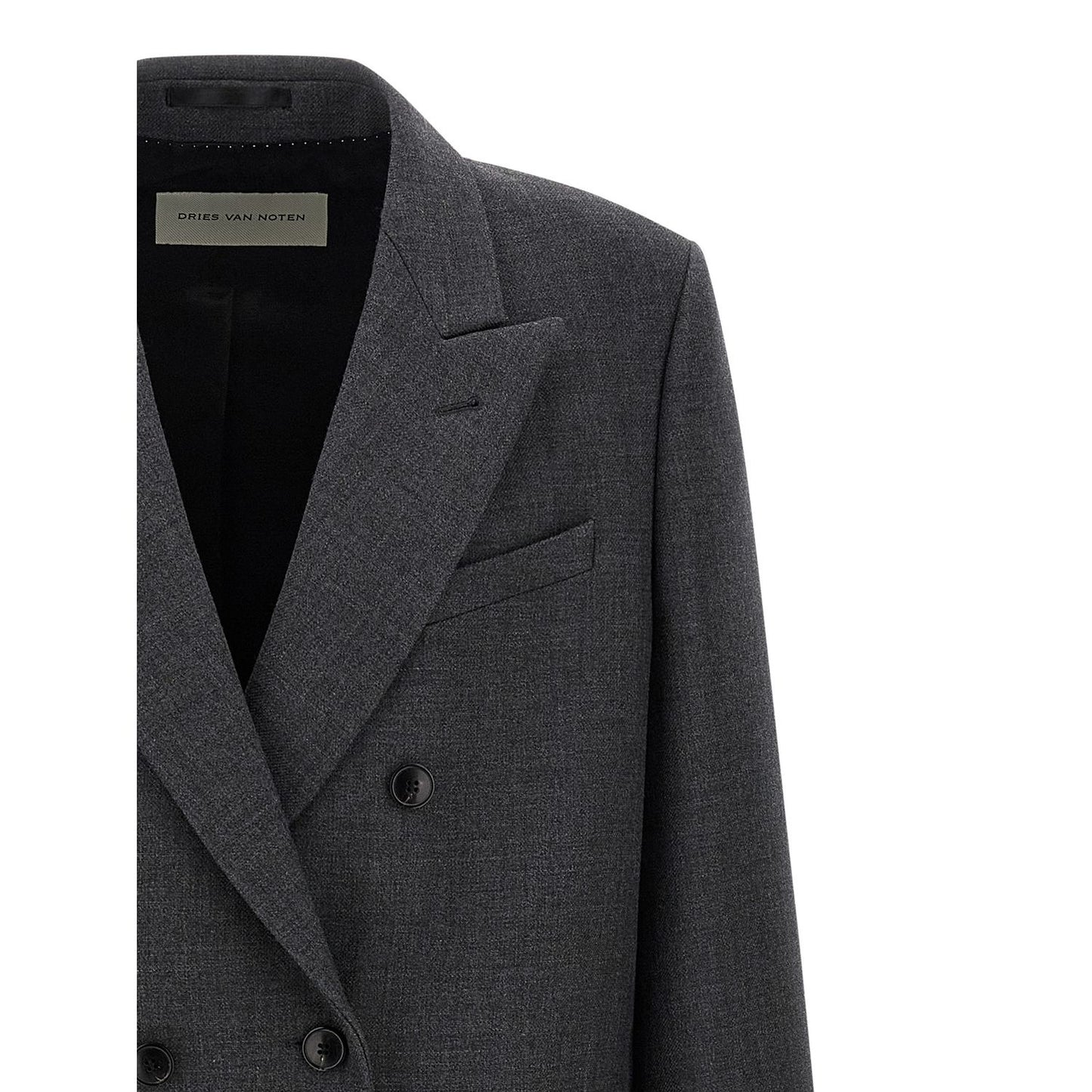 Dries Van Noten Gray Wool Coat