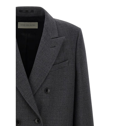 Dries Van Noten Gray Wool Coat
