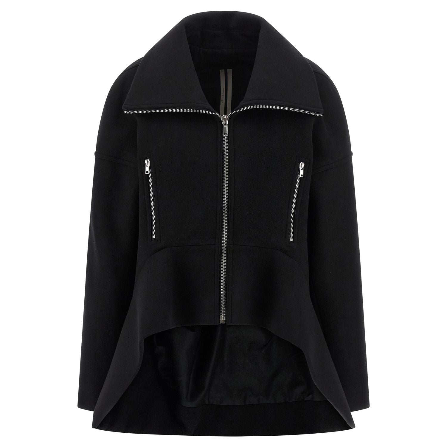 Rick Owens Black Virgin Wool Coat