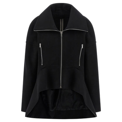 Rick Owens Black Virgin Wool Coat