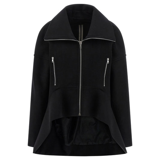 Rick Owens Black Virgin Wool Coat