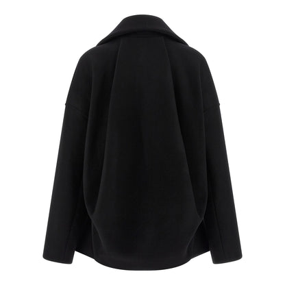 Rick Owens Black Virgin Wool Coat