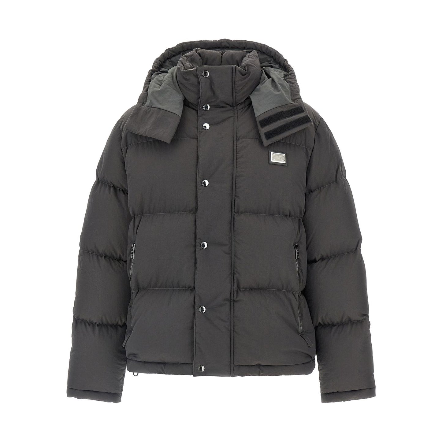 Dolce & Gabbana Gray Polyamide Full-Length Jacket