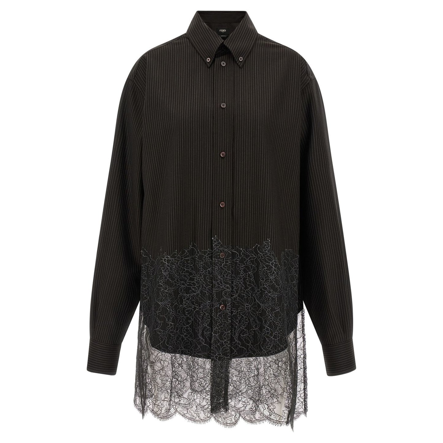 Fendi Brown Virgin Wool Blouse