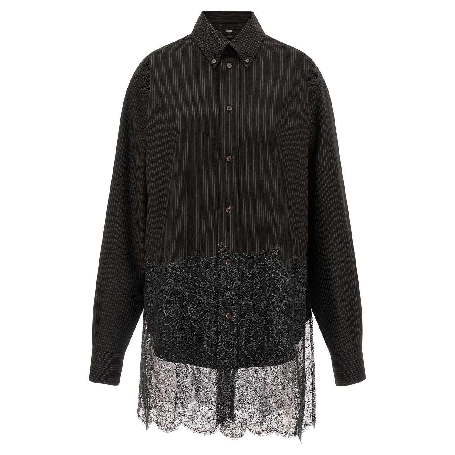Fendi Brown Virgin Wool Blouse
