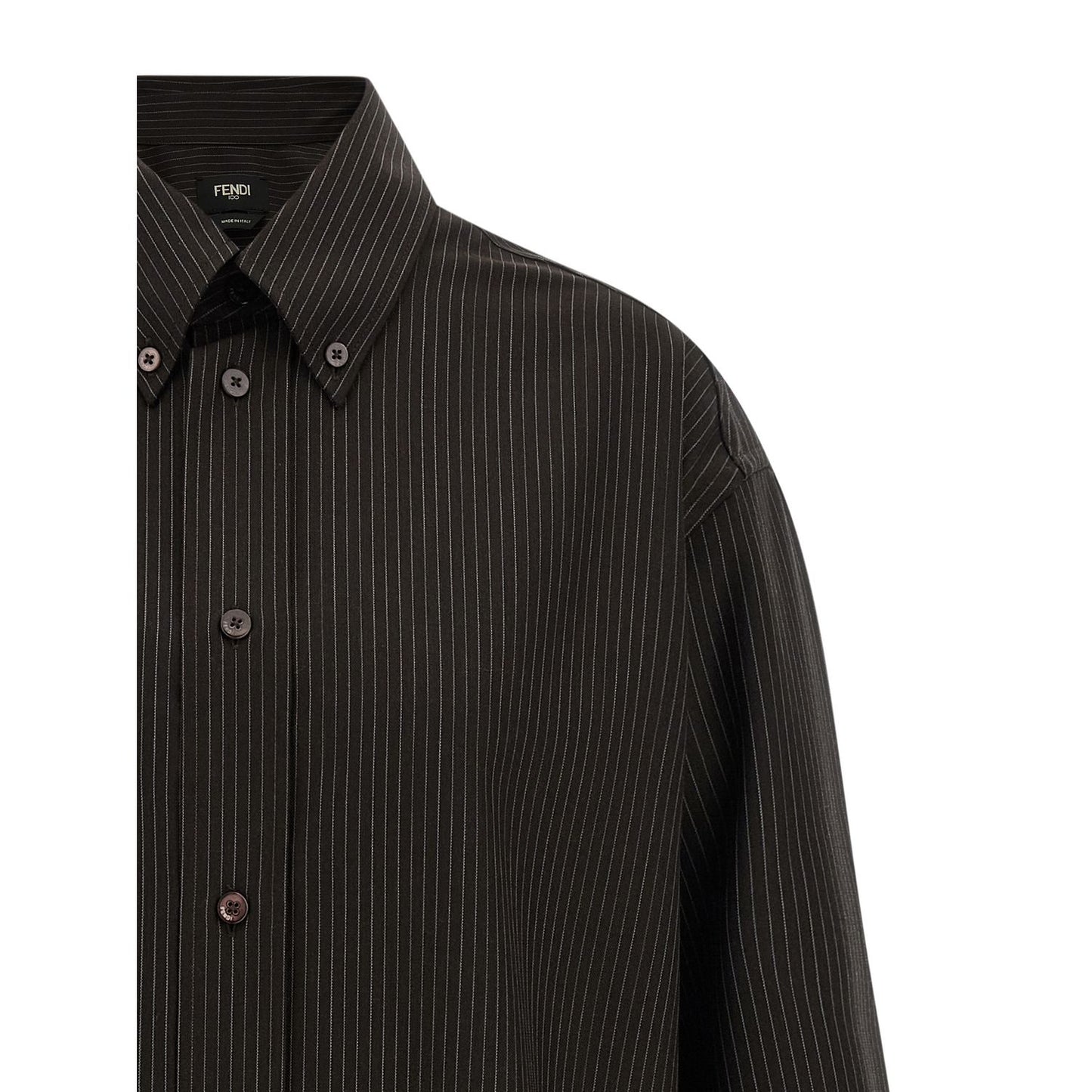 Fendi Brown Virgin Wool Blouse