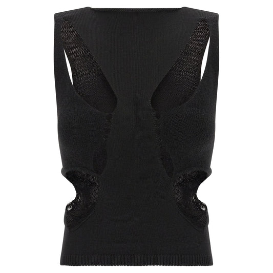Rick Owens Black Wool Tank Tops
