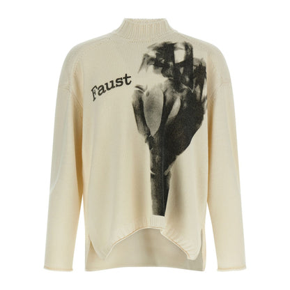 Undercover White Wool Cardigan