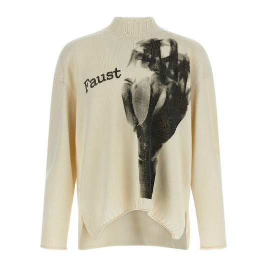 Undercover White Wool Cardigan