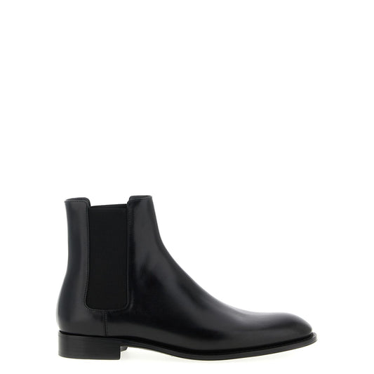 Saint Laurent Black Calfskin Chelsea Boots
