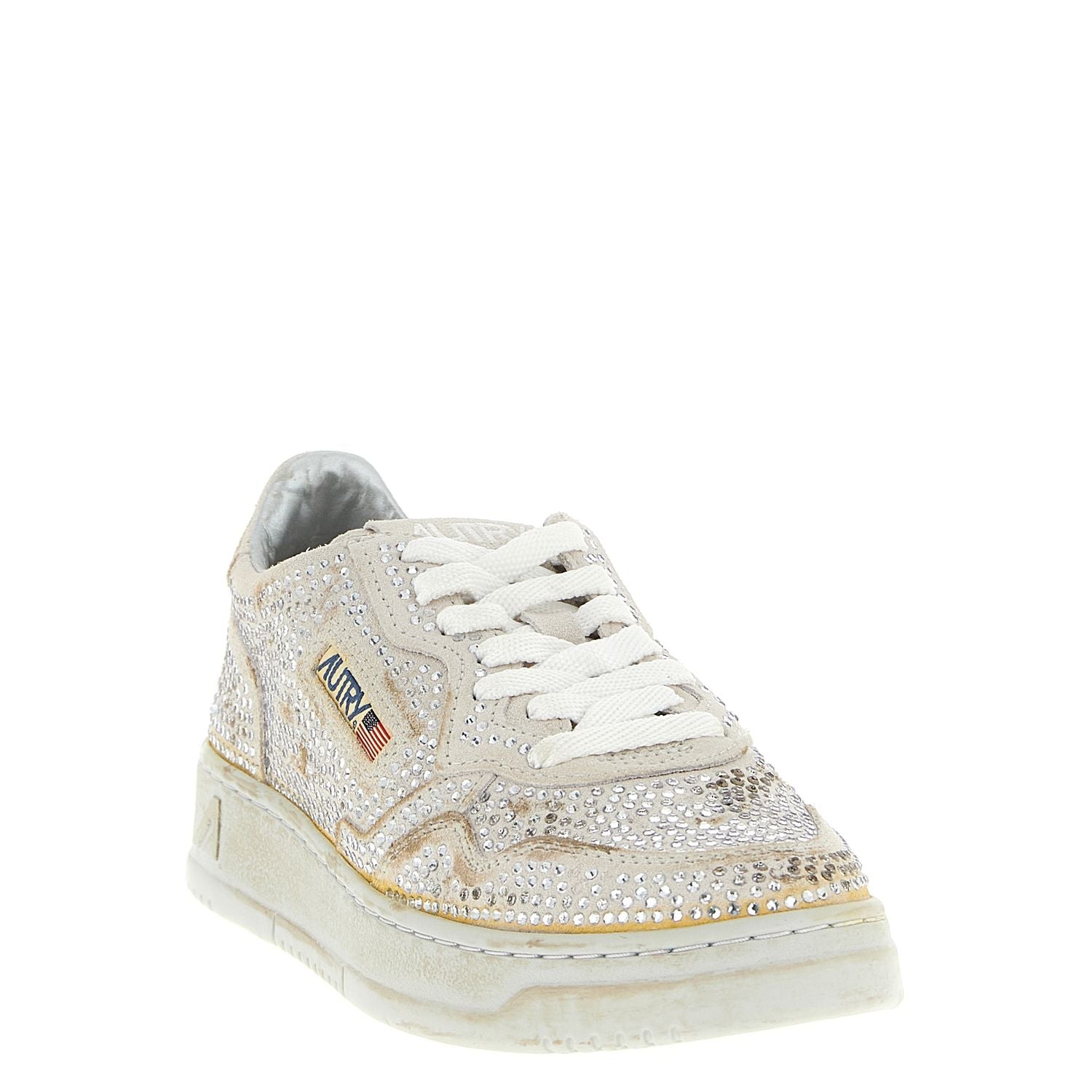 Autry Beige Cowhide Chunky Sneakers
