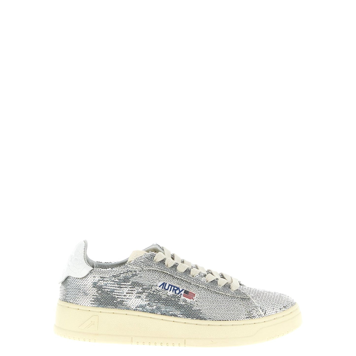 Autry Silver Polyester Low Top Sneakers