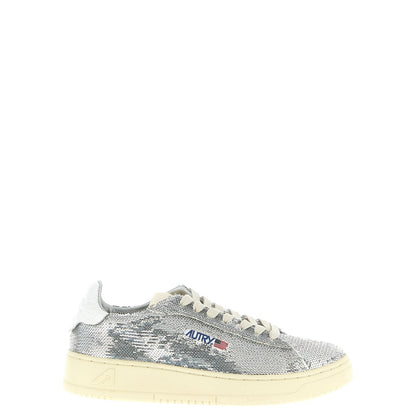 Autry Silver Polyester Low Top Sneakers