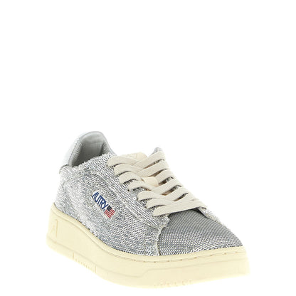 Autry Silver Polyester Low Top Sneakers