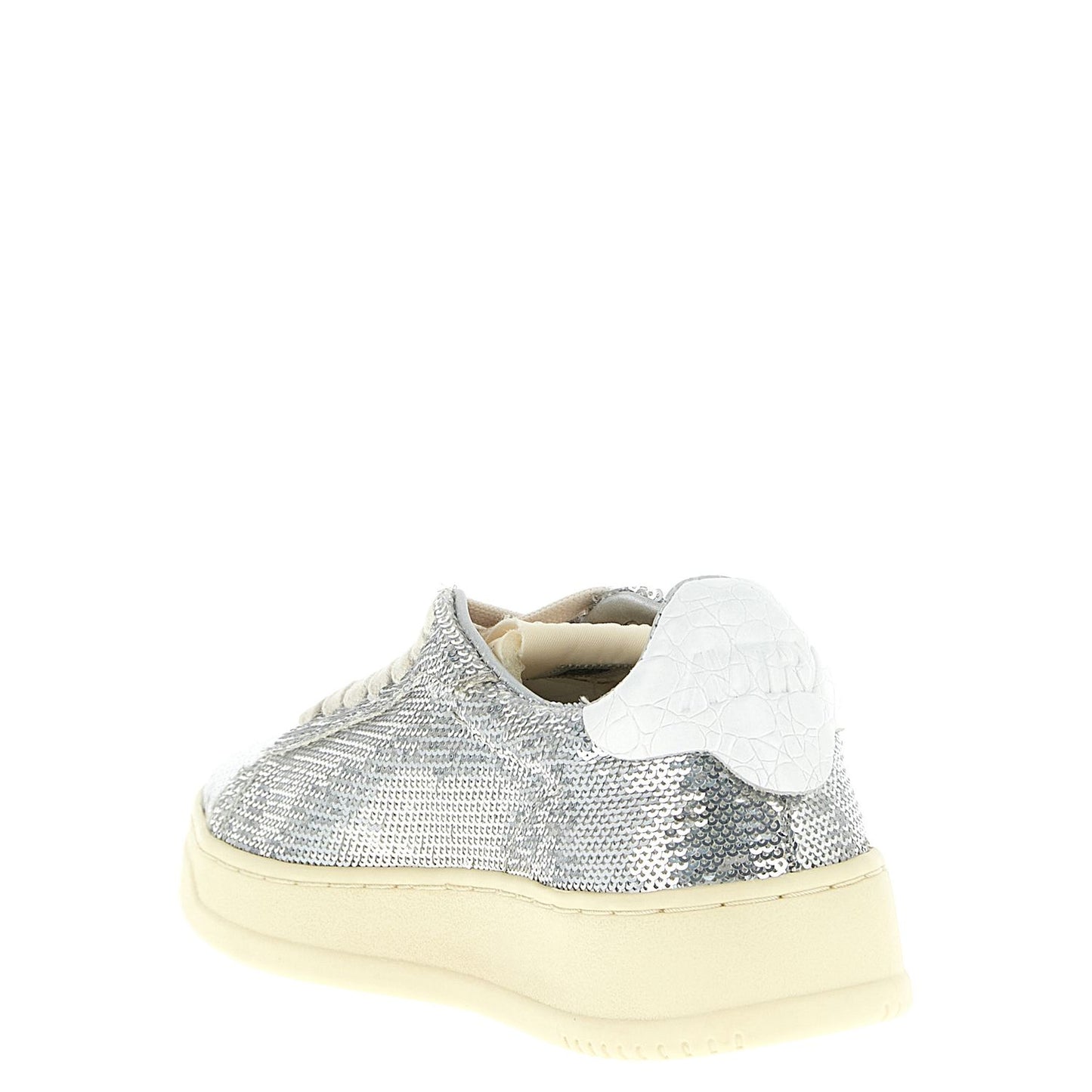 Autry Silver Polyester Low Top Sneakers