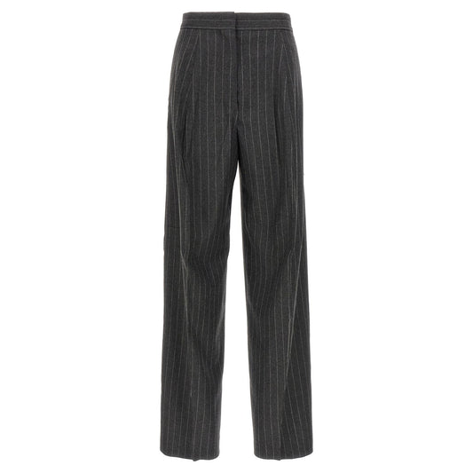 Sportmax Gray Virgin Wool Dress Pants