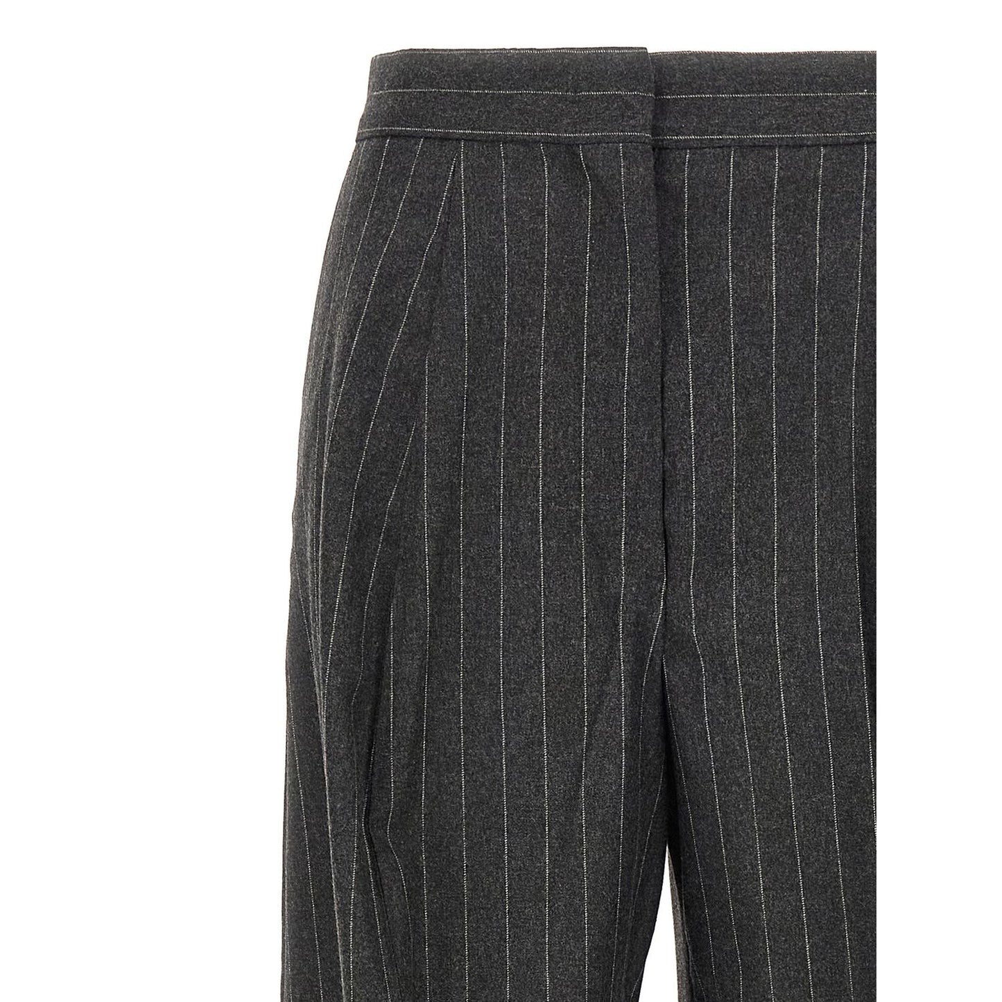 Sportmax Gray Virgin Wool Dress Pants