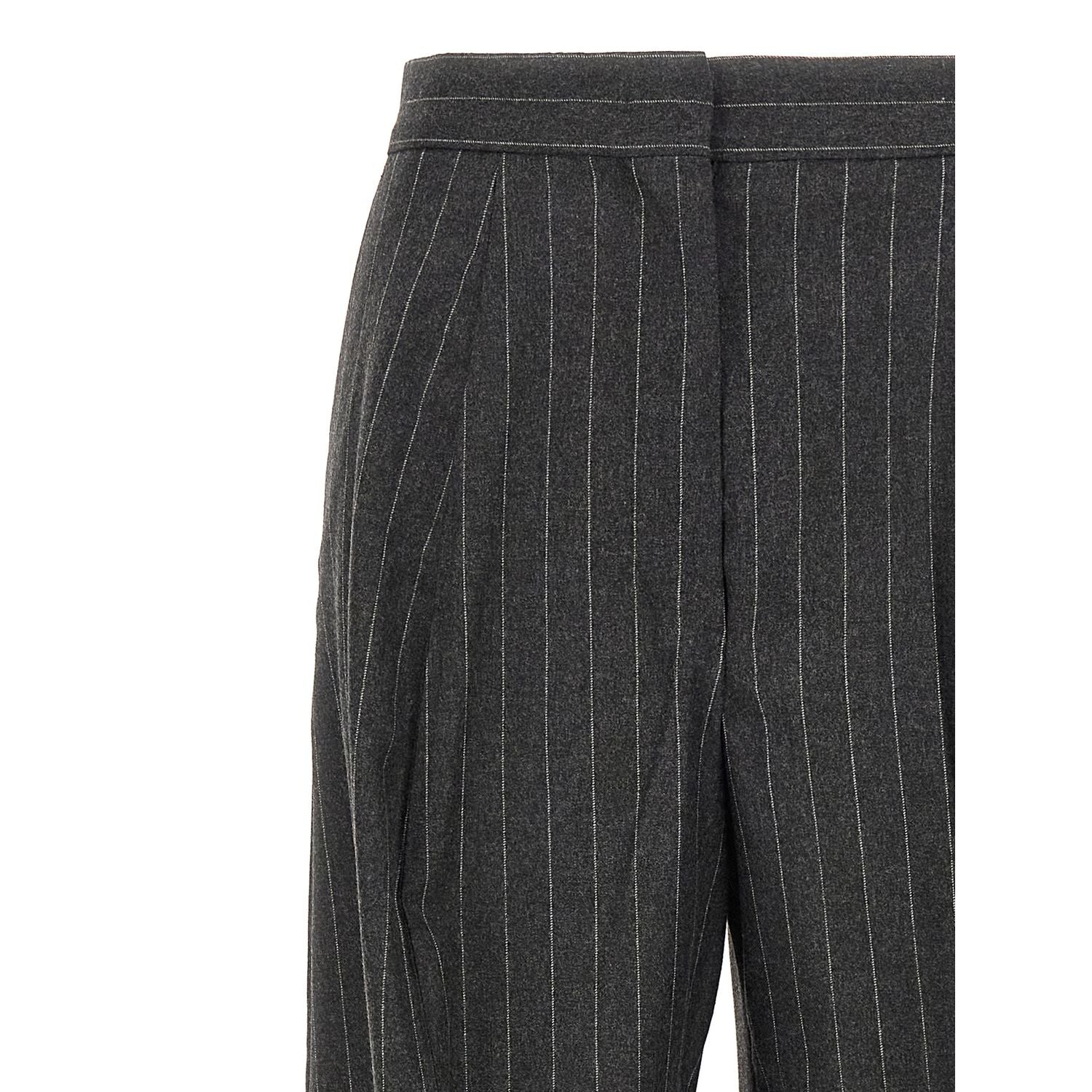Sportmax Gray Virgin Wool Dress Pants