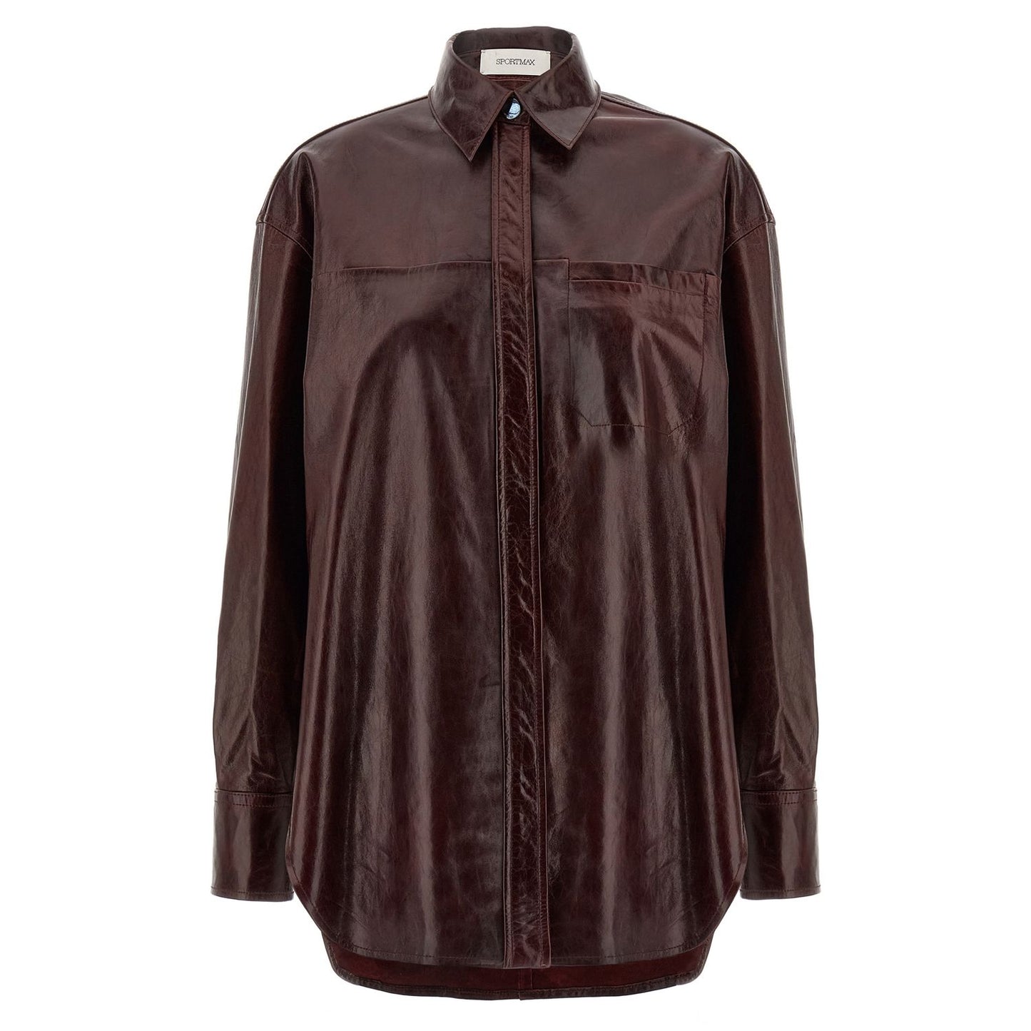 Sportmax Bordeaux Lamb Leather Blouse