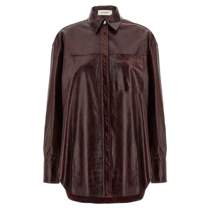 Sportmax Bordeaux Lamb Leather Blouse