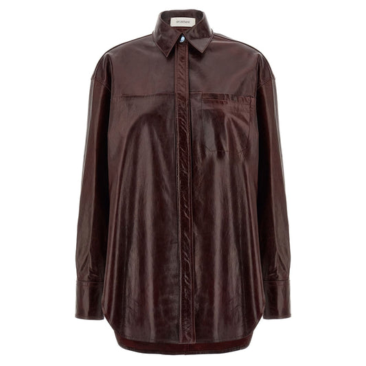 Sportmax Bordeaux Lamb Leather Blouse