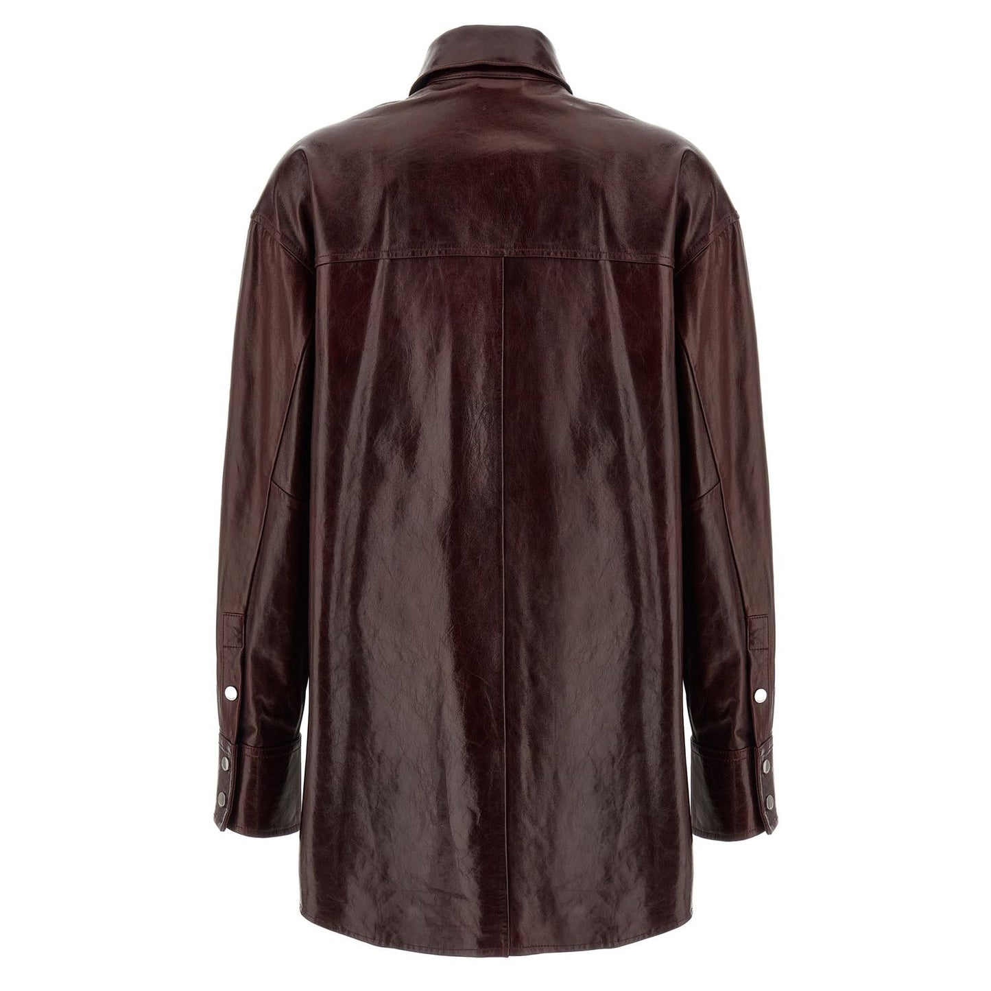 Sportmax Bordeaux Lamb Leather Blouse